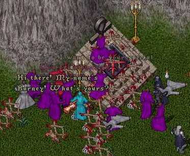 Barney surrounds a victim