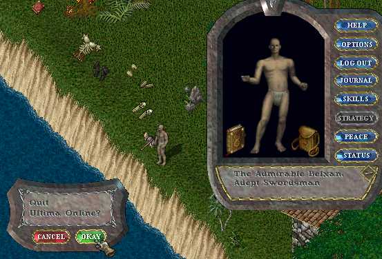 Belxan is abandoned on the shores of Avatar Isle.